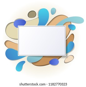 Summer frame with copy space for text design template, flyer, poster, card, banner, advertising layout, abstract curve shapes vector modern style paper cut 3d illustration.
