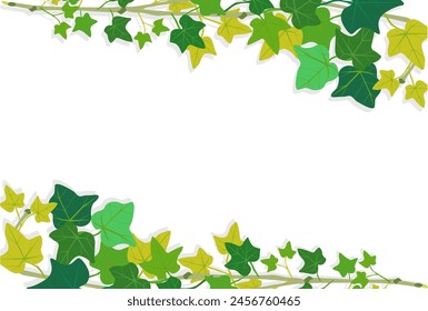 Diseño de marco de verano de viñas verdes frescas.
Orientación de fondo blanco.
