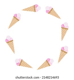 Summer frame with ice cream