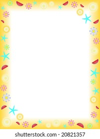 Summer frame on a Letter paper format