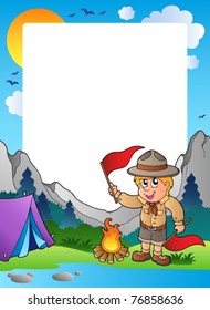 Summer frame with scout theme 5 - vector illustration.