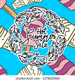 Summer Frame Text Template Vector Background