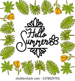 Summer Frame Text Template Vector Background