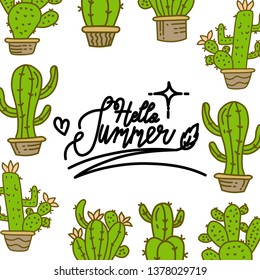 Summer Frame Text Template Vector Background