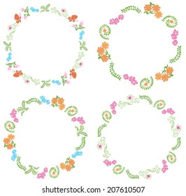 summer frames with flora and fauna - vector