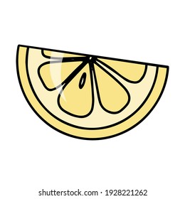 Summer fresh citrus lemon slice hand drawn vector illustration isolated on white backgraund