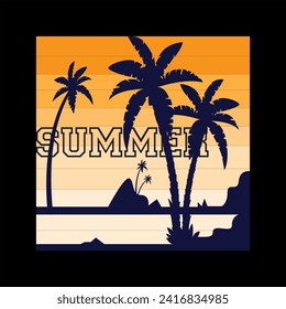 Summer - Fresh colors and minimalist artwork style. Printable and editable design for t-shirts, mugs, cases, etc.