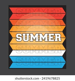 Summer - Fresh colors and minimalist artwork style. Editable and printable design for t-shirts, mugs, graphic tee, sweatshirt, cases, etc.