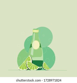 Bebida fresca de verano con lima y limón