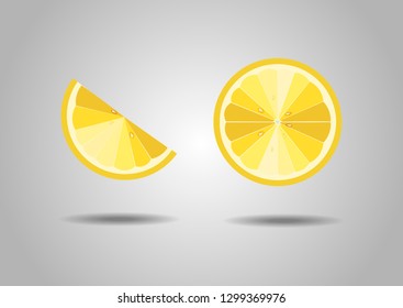 Summer fresh element . lemon slice vector illustration background