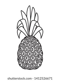 summer fresh fruit pineapple icon