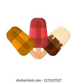 Summer Fresh Popsicle Ice Vector Illustration Symbol Design