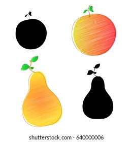 summer fruit. Apple and pear.