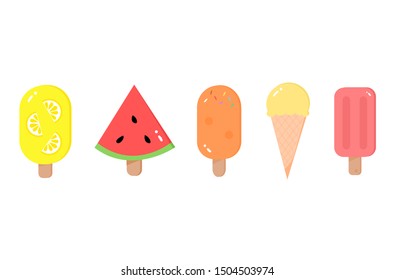 Summer fruit flavor ice cream,  sweet and bright