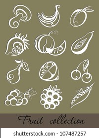 Summer fruit icons
