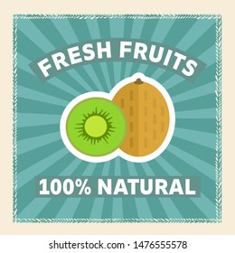Summer fruit kiwi for healthy lifestyle. Vector illustration cartoon flat icon isolated on background.