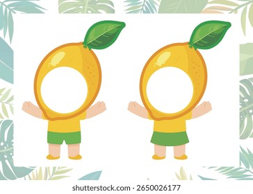 Summer fruit lemon head character