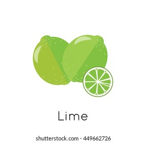 Summer fruit lime icon isolated on white background. Vector eps 10 format.
