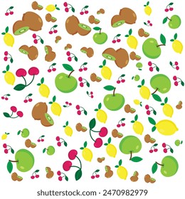 Summer fruit pattern background tropical fruit 