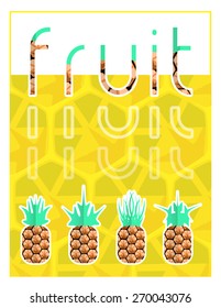Summer fruit pineapple poster in bright colours