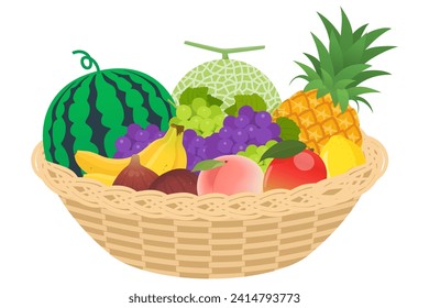 Summer fruit platter vector illustration