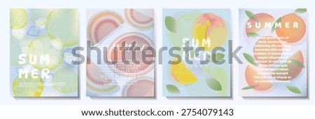 Summer Fruit Poster Set – Lime, Grapefruit, Peach and Orange