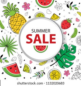 Summer fruit sale background