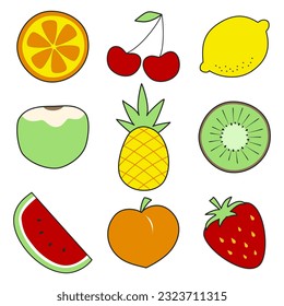 paquete de colección de etiquetas de fruta de verano