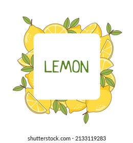 Summer fruit sticker of lemon