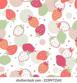 Summer Fruit Strawberries Party Vector Graphic Seamless Pattern can be use for background and apparel design