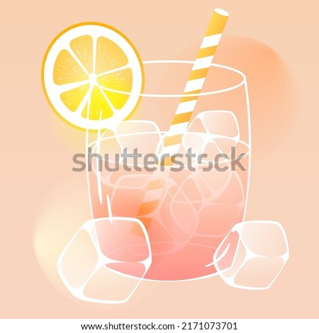 Summer fruit tea drink, people drink drinks in summer, vector illustration