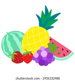 Summer Fruit Vector art illustration.