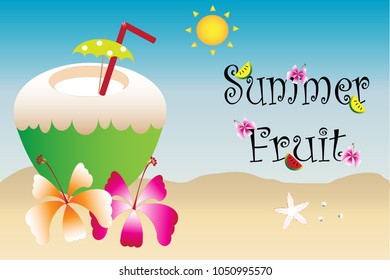 Summer fruit vector illustration background 