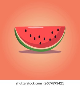 Summer fruit watermelon vector illustration, Retro abstract Fruit market poster - trendy watermelon groovy vector.