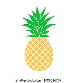 Summer fruits for healthy lifestyle. Pineapple fruit. Vector illustration cartoon flat icon isolated on white.