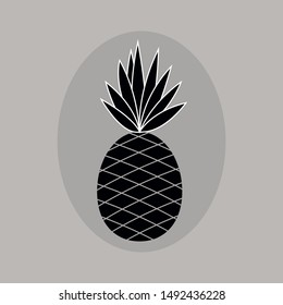 Summer fruits for healthy lifestyle. Pineapple fruit. Vector illustration cartoon flat icon isolated on grey background. Design for books, stickers, magazine