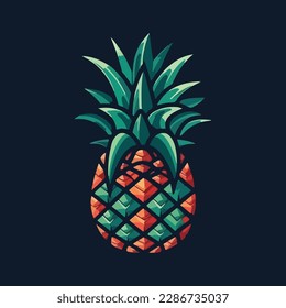 Summer fruits for healthy lifestyle. Pineapple fruit. Vector illustration cartoon flat icon