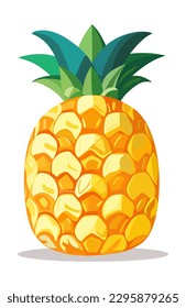 Summer fruits for healthy lifestyle. Pineapple fruit. Vector illustration cartoon flat icon isolated on white.