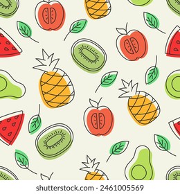 Summer Fruits Pattern Vector Design