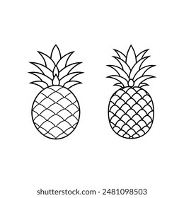 summer fruits pineapple vector illustration.