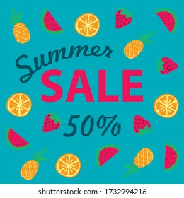 summer fruits sale 50 persent off 