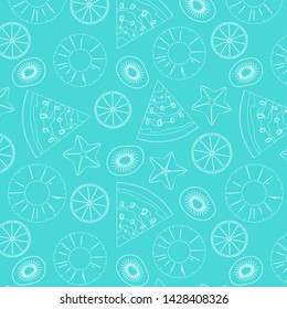 summer fruits seamless background vector