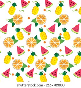 summer fruits vector background pattern