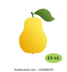 Summer fruits. Vector pear with dots. White background.
