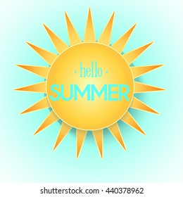Summer fun background. Hello Summer funny illustration. Vector illustration.