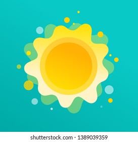 Summer fun background, sun illustration and banner design. Sale poster