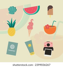 Summer Fun Beach Tropical Cute Creative Illustration