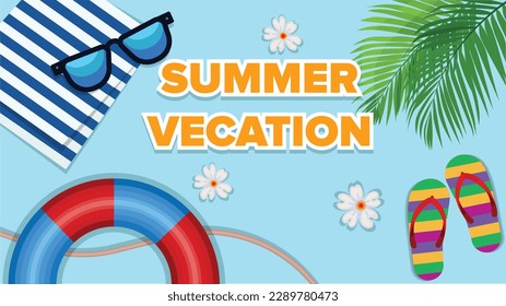 Summer Fun concept, refreshing summer sale template. Concept of an island vacation