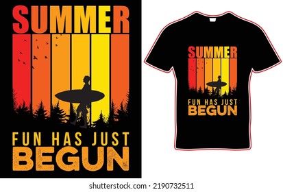 summer fun has just begun quote.Summer fun phrase vector t-shirt design