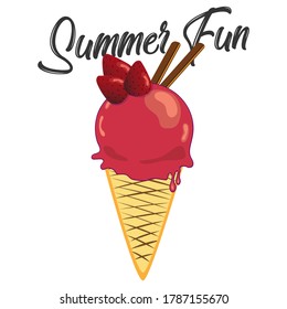 Ilustración vectorial de helados divertidos de verano